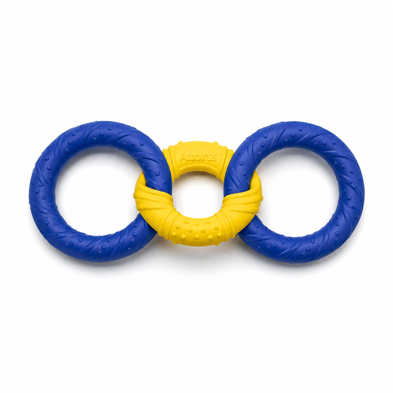 Azorts Interlocking Tug Ring Dog Toy – Durable Rubber Interactive Chew & Pull Toy for Medium and Large Dogs